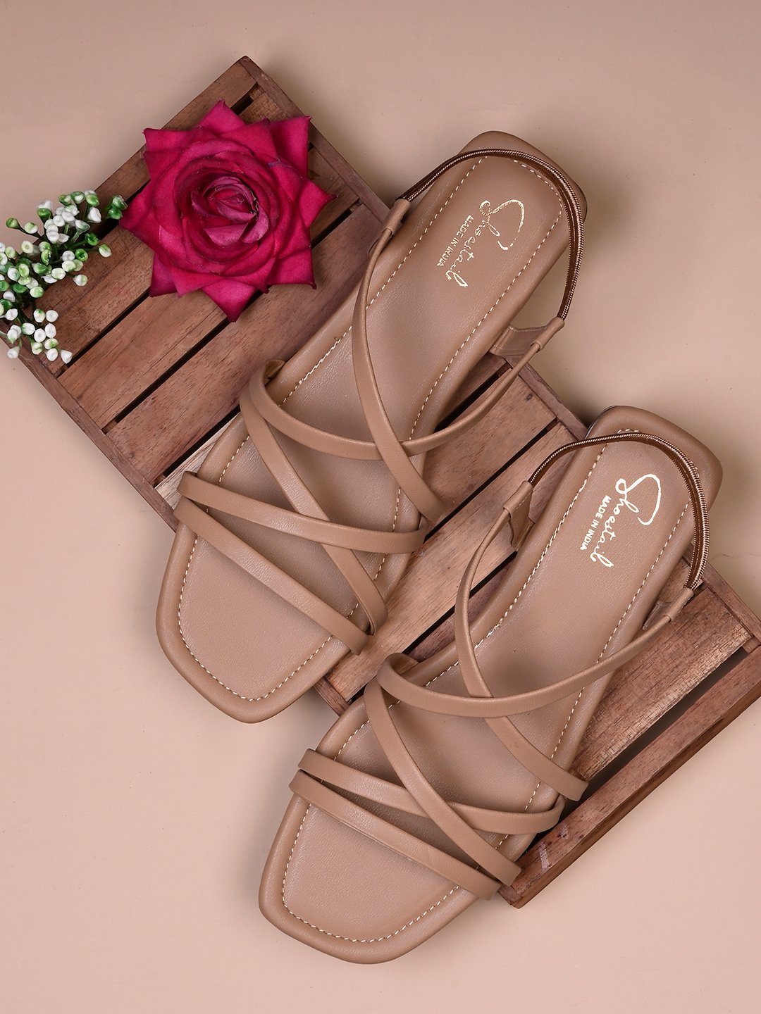 Shoestail Women’s Strappy Flat Sandals | Stylish Slingback Casual Flats for Women | Comfortable Lightweight Sandals for Daily Wear