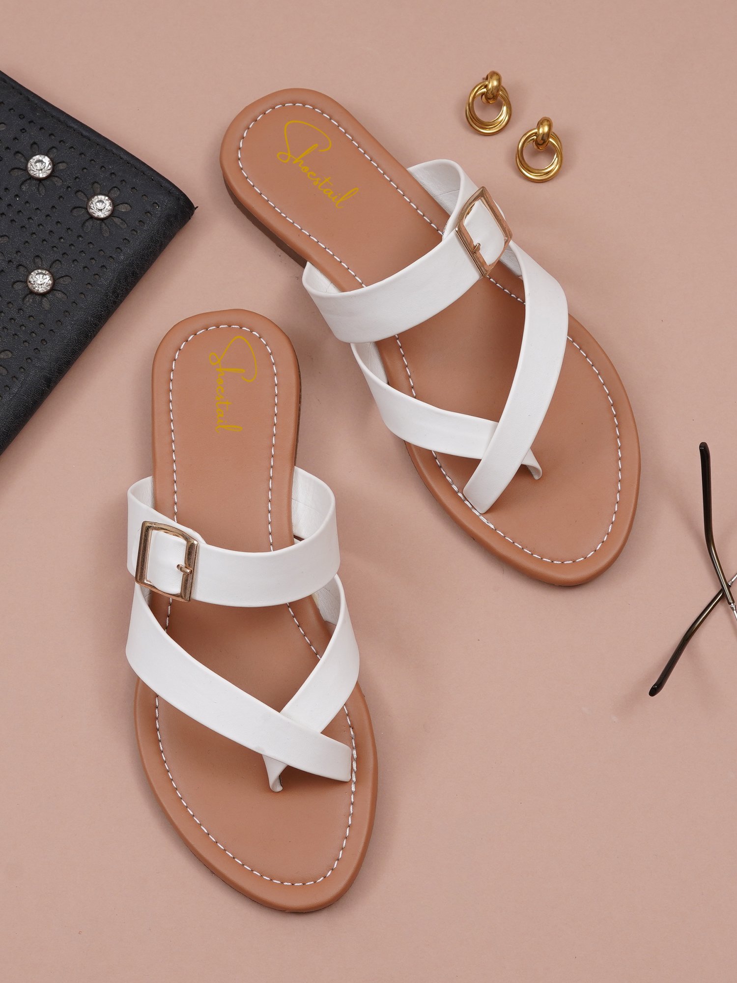 Elegant Cross Strap Buckle Flats for Women