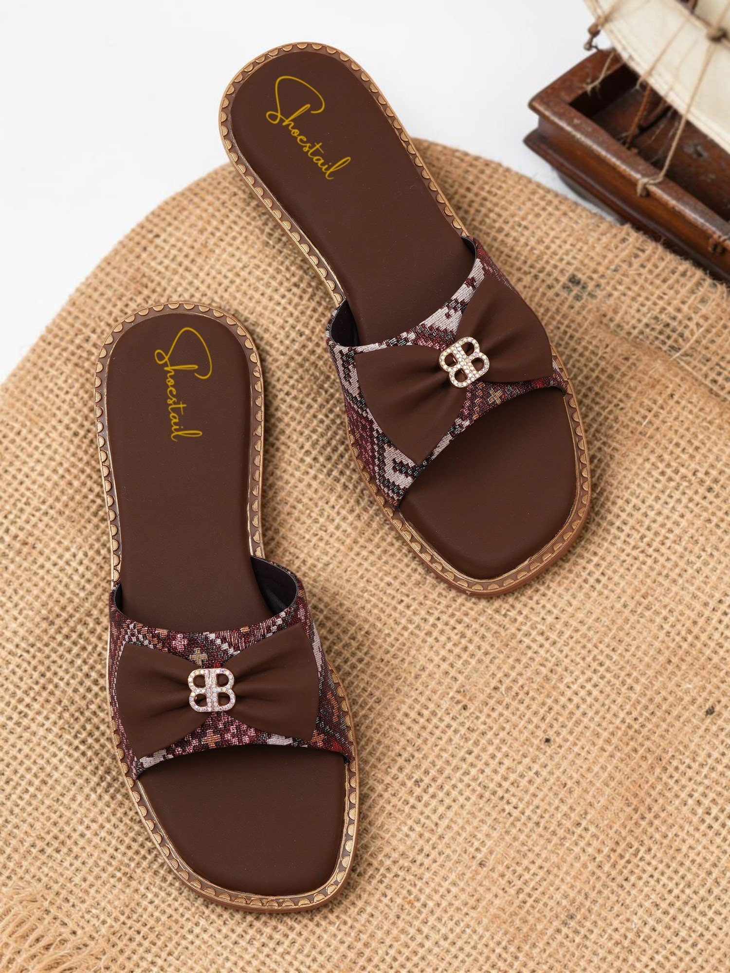 Classic Brown Designer Comfort Slides