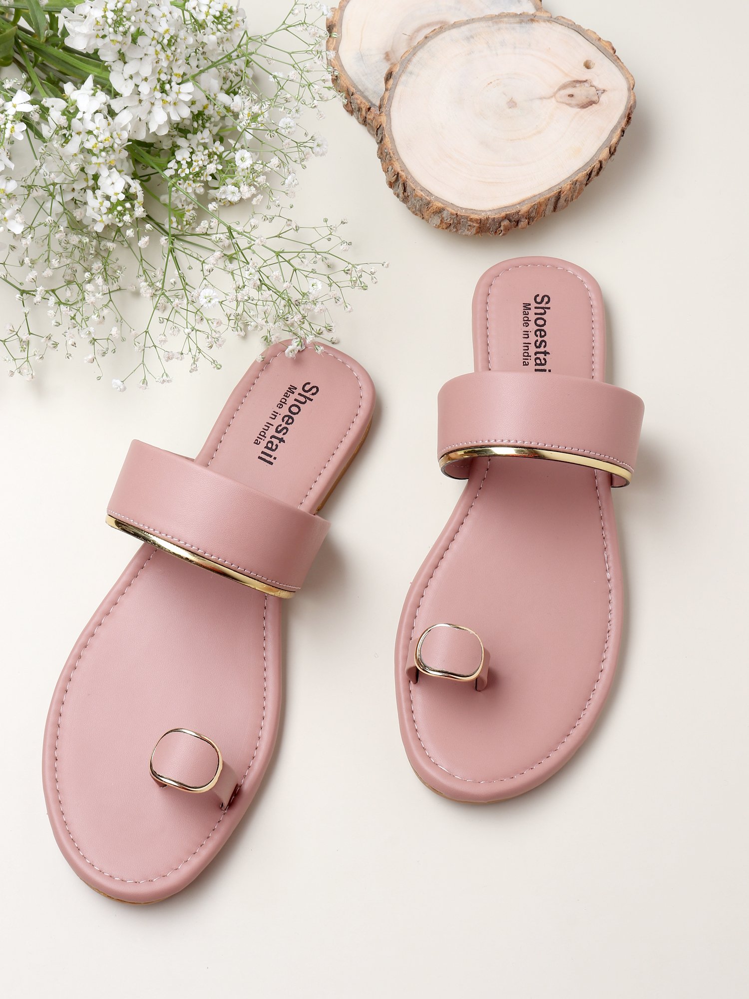 Shoestail Women’s Elegant Toe-Ring Flat Sandals